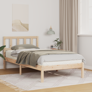 vidaXL Bedframe met hoofdeinde Bruin 100 x 200 cm Massief grenenhout