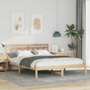 vidaXL Bedframe Bruin 140 x 200 cm Massief grenenhout
