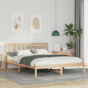 vidaXL Bedframe met hoofdeinde Bruin 160 x 200 cm Massief grenenhout