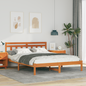 vidaXL Bedframe Bruin 160 x 200 cm Massief grenenhout