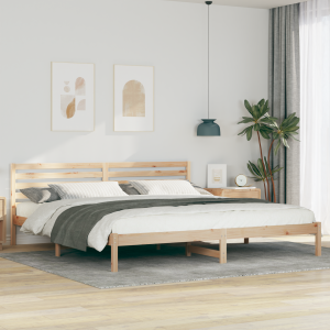 vidaXL Bedframe met hoofdeinde Bruin 180 x 220 cm Massief grenenhout