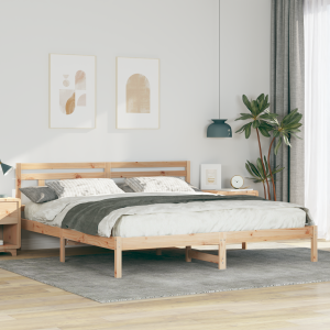 vidaXL Bedframe met hoofdeinde Bruin 200 x 200 cm Grenenhout