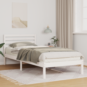 vidaXL Bedframe met hoofdeinde Wit 100 x 220 cm Massief grenenhout