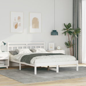 vidaXL Bedframe Wit 140 x 190 cm Massief grenenhout
