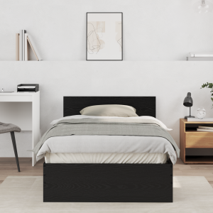 vidaXL Bedframe Zwart Eiken 203 x 104 x 70 cm Bewerkt hout