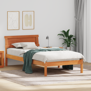 vidaXL Bedframe met hoofdeinde Wasbruin 80 x 200 cm Massief grenenhout
