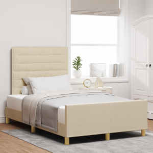 vidaXL Bedframe stof crèmekleurig 120x200 cm