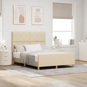 vidaXL Bedframe stof crèmekleurig 160x200 cm