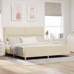 vidaXL Bedframe stof crèmekleurig 200x200 cm