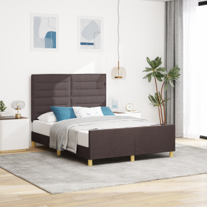 vidaXL Bedframe stof donkerbruin 140x190 cm