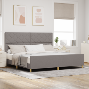 vidaXL Bedframe stof taupe 200x200 cm