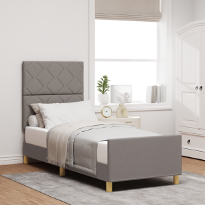vidaXL Bedframe stof taupe 80x200 cm