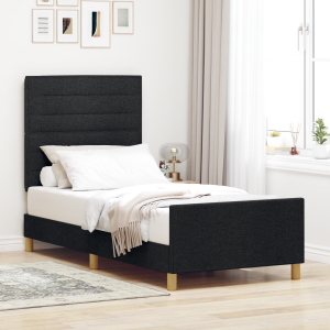 vidaXL Bedframe met hoofdeinde Zwart 100 x 200 cm Stof