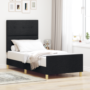 vidaXL Bedframe met hoofdeinde Zwart 100 x 200 cm Stof