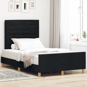 vidaXL Bedframe met hoofdeinde Zwart 120 x 190 cm Stof
