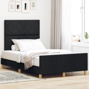 vidaXL Bedframe met hoofdeinde Zwart 120 x 200 cm Stof