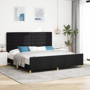 vidaXL Bedframe met hoofdeinde Zwart 200 x 200 cm Stof