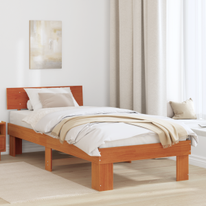 vidaXL Bedframe Wasbruin 100 x 200 cm Massief grenenhout