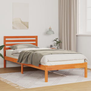 vidaXL Bedframe Wasbruin 100 x 210 cm Massief grenenhout