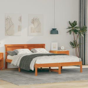 vidaXL Bedframe Wasbruin 120 x 200 cm Massief grenenhout