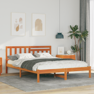 vidaXL Bedframe Wasbruin 150 x 200 cm Massief grenenhout