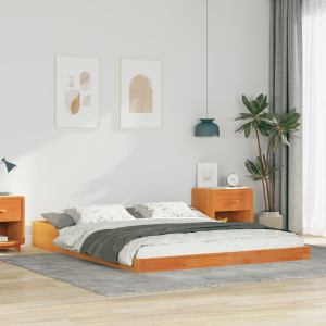 vidaXL Bedframe Wasbruin 150 x 200 cm Massief grenenhout