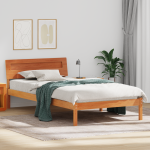 vidaXL Bedframe met hoofdeinde Wasbruin 80 x 200 cm Massief grenenhout