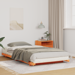vidaXL Bedframe Wasbruin 90 x 220 cm Massief grenenhout