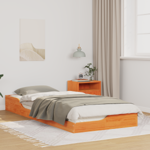 vidaXL Bedframe Wasbruin 90 x 220 cm Massief grenenhout