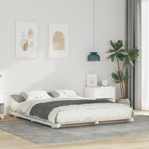 vidaXL Bedframe Wit 150 x 200 cm Massief grenenhout