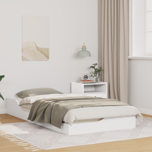 vidaXL Bedframe Wit 75 x 190 cm Massief grenenhout