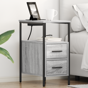vidaXL Bedside kasten 2 pcs Grijs sonoma 30 x 48 x 61 cm Bewerkt hout