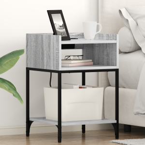 vidaXL Bedside kasten 2 pcs Grijs sonoma 40 x 40 x 61 cm Bewerkt hout