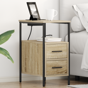 vidaXL Bedside kasten 2 pcs Sonoma eiken 30 x 48 x 61 cm Bewerkt hout