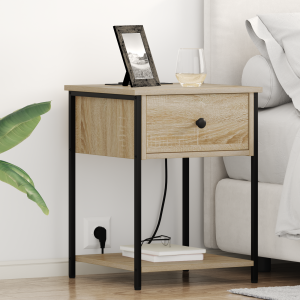 vidaXL Bedside kasten 2 pcs Sonoma eiken 42 x 41 x 56 cm Bewerkt hout