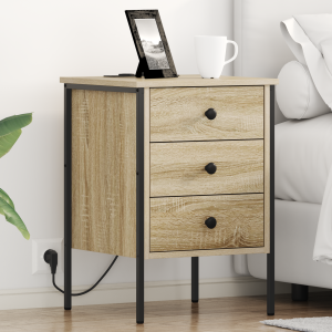 vidaXL Bedside kasten 2 pcs Sonoma eiken 42 x 41 x 61 cm Bewerkt hout