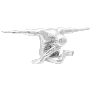 vidaXL Beeldje denkende man 91,5x32x33 cm aluminium zilverkleurig