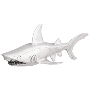 vidaXL Beeldje haai 68x20x24 cm aluminium zilverkleurig