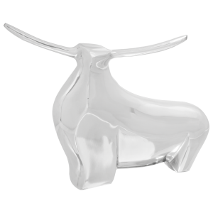 vidaXL Beeldje stier 37x44x17 cm aluminium zilverkleurig