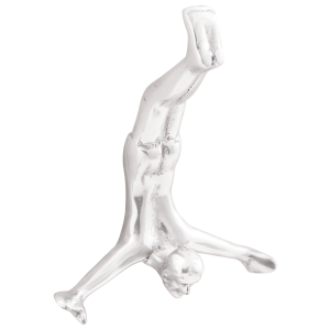vidaXL Beeldje vallende man 22x8x25 cm aluminium zilverkleurig