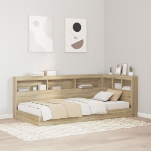 vidaXL Boekenkast Bed Sonoma Eiken 75x190 cm Gemaakt van Geengineerd Hout