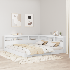vidaXL Boekenkast Bed Wit 180x200 cm Houtcomposiet