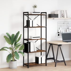 vidaXL Boekenkast Gerookt eiken 60 x 30 x 155 cm Bewerkt hout