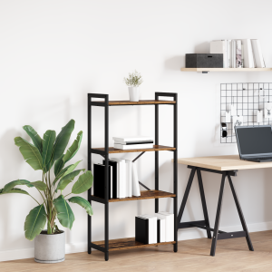 vidaXL Boekenkast Oud hout 60 x 30 x 118 cm Hout en Staal