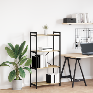 vidaXL Boekenkast Sonoma eiken 60 x 30 x 118 cm MDF en Staal