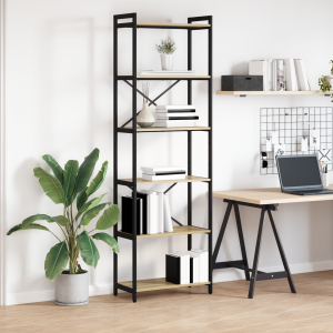 vidaXL Boekenkast Sonoma eiken 60 x 30 x 188 cm MDF en Staal
