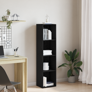 vidaXL Boekenkast Zwart Eiken 36x30x143 cm Gelamineerd Hout