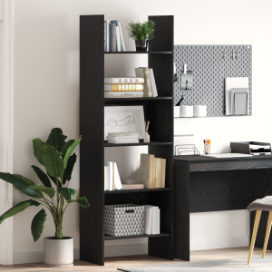 vidaXL Boekenkast Zwart eiken 60 x 35 x 180 cm Bewerkt hout