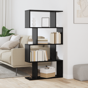 vidaXL Boekenkast Zwart eiken 70 x 24 x 129 cm Bewerkt hout