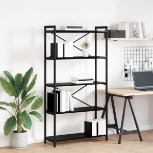 vidaXL Boekenkast Zwart eiken 80 x 30 x 153 cm Bewerkt hout